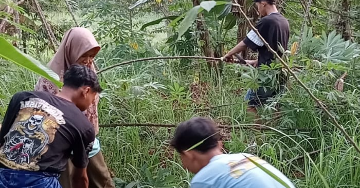 Berkebun bersama ibu posko